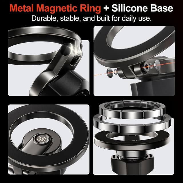 Detalle de YONZEE Magnetic Phone Mount for 2024+ Tesla Model 3 Highland & 2025+ Model Y Juniper (360° rotation)