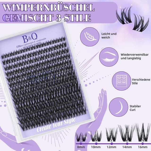 Detalle de B&Q Lashes Extension Set 156 PCS