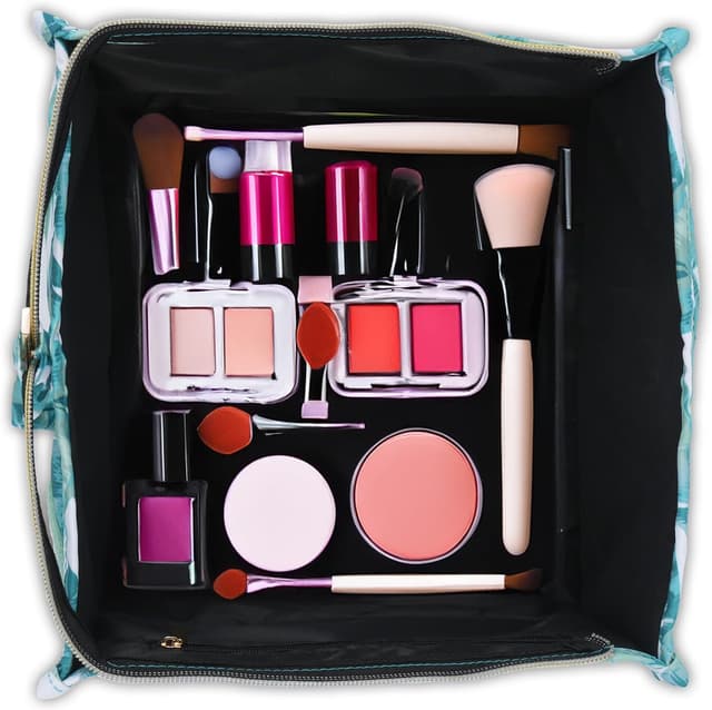 Detalle 2 de The Spirit Store Kosmetiktasche „Kulturtasche“ (Schwarz, transparent) – große XXL Beauty-Organizer für Reisen