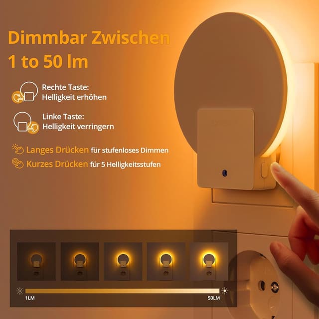 Thumbnail 1 de Lyridz Nachtlicht Steckdose Bernstein 2er-Set