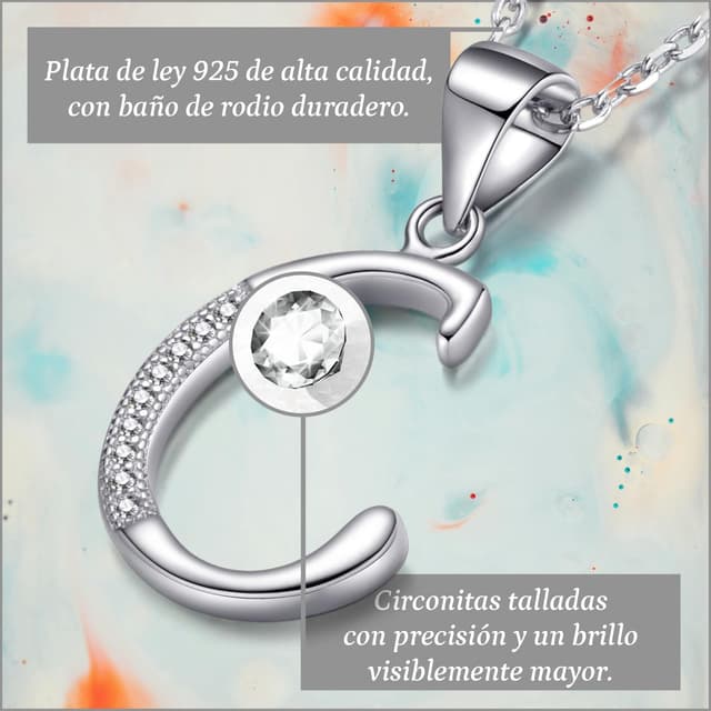 Thumbnail 1 de Morella collar 45 cm plata 925 con colgante C