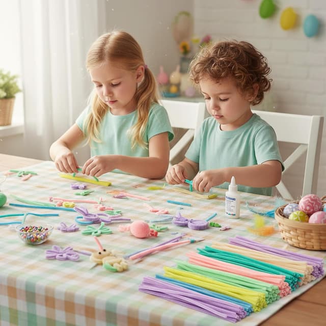 Detalle de Caydo 500-Piece Macaroon Pipe Cleaners (Soft Chenille Stems) for Easter Crafts & DIY Flowers