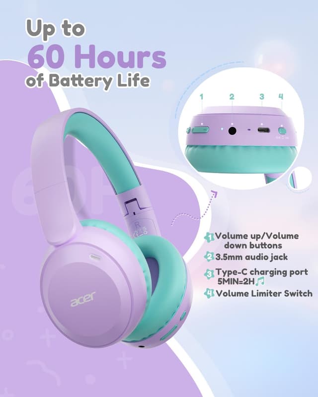 Thumbnail 6 de acer Kids Bluetooth Headphones 60H Playtime