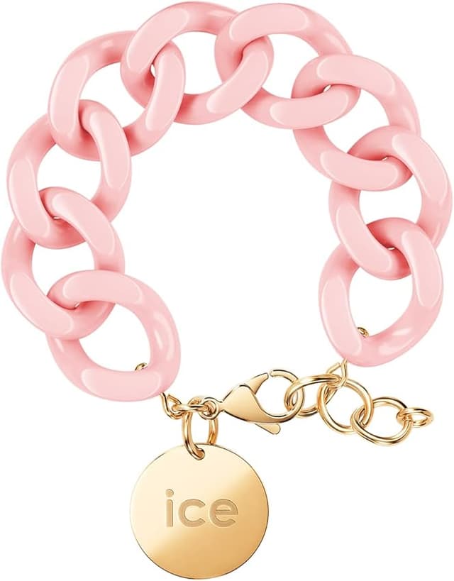 Detalle de ICE Jewellery Chain bracelet Pulsera malla rosa XL con medalla de oro