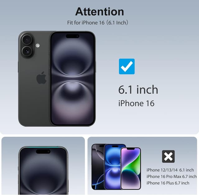 Thumbnail 4 de SPARIN Panzer Glas für iPhone 16 6,1 Zoll