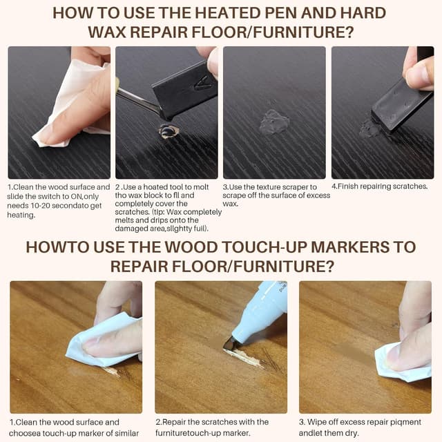 Detalle 2 de Laminat Reparaturset mit Schmelzwerkzeug: Vinyl Reparaturset mit 11 Hartwachs-Farben