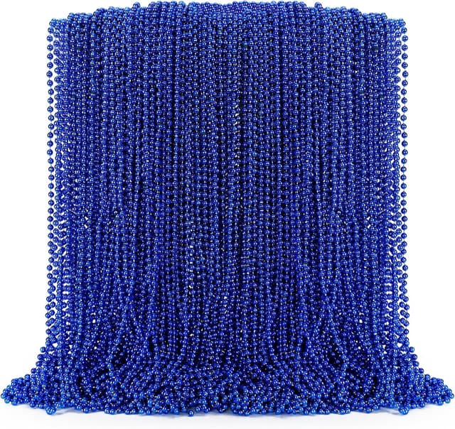 Thumbnail 6 de EOBOH Beaded Necklace (100PCS) White Mardi Gras Beads, 33" Party Throw Favor