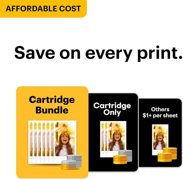 Detalle de KODAK Mini 2 ERA 4PASS Portable Photo Printer (Black) bundle with Initial 8 sheets + 30 sheet pack