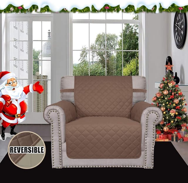 Thumbnail 1 de Easy-Going Reversible Chair Slipcover, Brown 🛋