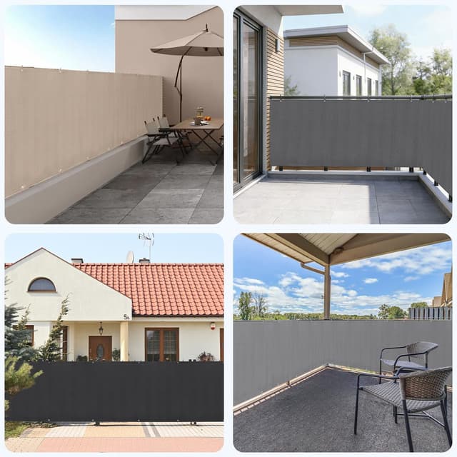 Detalle 2 de Balkon Sichtschutz 100 x 500 cm Nylon