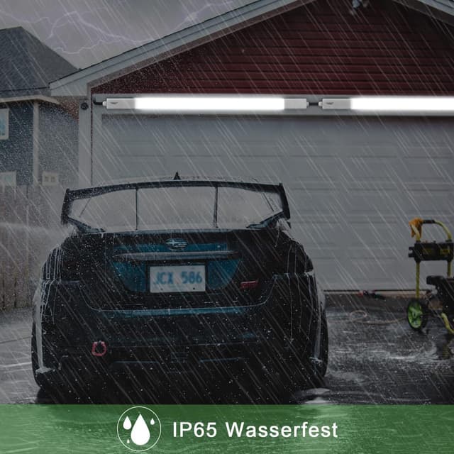 Detalle de TONFFI 2er-Set LED Feuchtraumleuchte 115 cm mit Bewegungsmelder, 36 W / 4.100 lm, IP65 (4000K, verknüpfbar)
