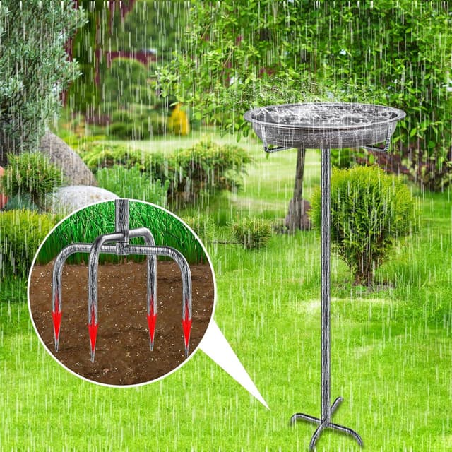 Thumbnail 2 de KHayRovies Bird Bath Outdoor Metal Stand