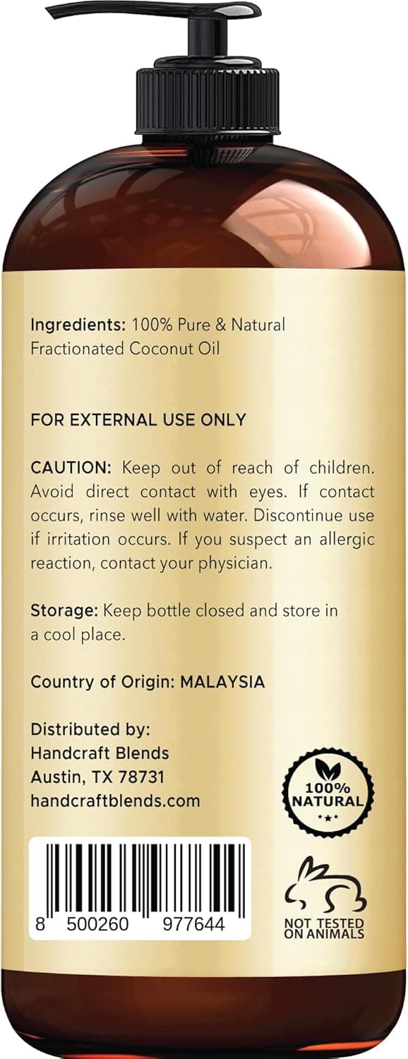 Detalle de Handcraft Blends Fractionated Coconut Oil 473 ml