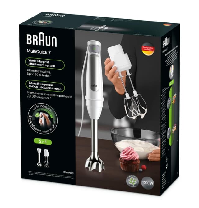 Detalle 1 de Braun MultiQuick 7 MQ7005WH Stabmixer 1.000 W