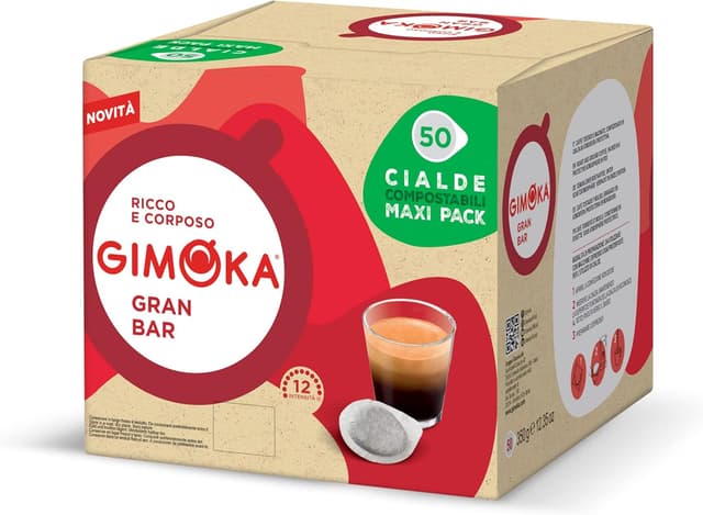 Detalle de Gimoka Easy Serving Espresso – dosettes compatibles (44–50 mm) Grand Bar Intense, intensité 12, boîte de 50