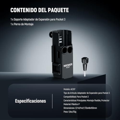 Thumbnail 7 de NEEWER AC017 Adaptador para Osmo Pocket 3, clamp y zapata