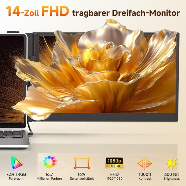 Thumbnail 1 de Newwin Laptop Bildschirmerweiterung 14 Zoll