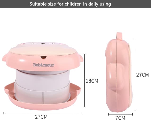 Detalle 2 de Bebamour Baby Potty Training Toilet Seat Portable Potty (Pink) with Potty Liners