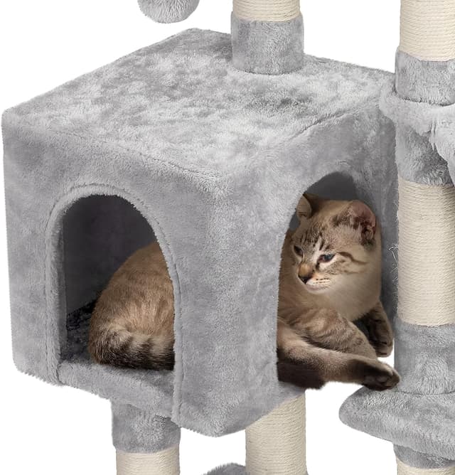 Detalle 2 de Yaheetech 96cm cat tree tower with condo 🐱
