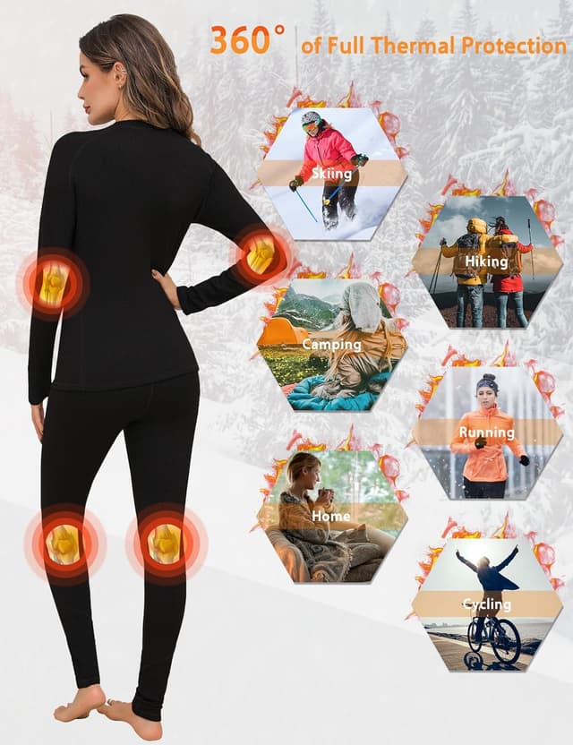 Detalle de Completo intimo termico donna Terecey: maglia a maniche lunghe e leggings/pantaloni per l’inverno