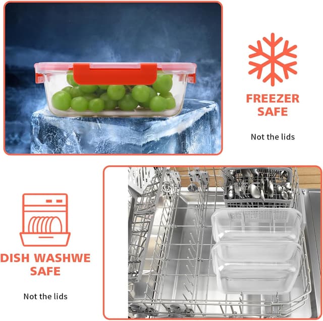 Thumbnail 4 de MEETOZ 10 Pack Glass Meal Prep Containers