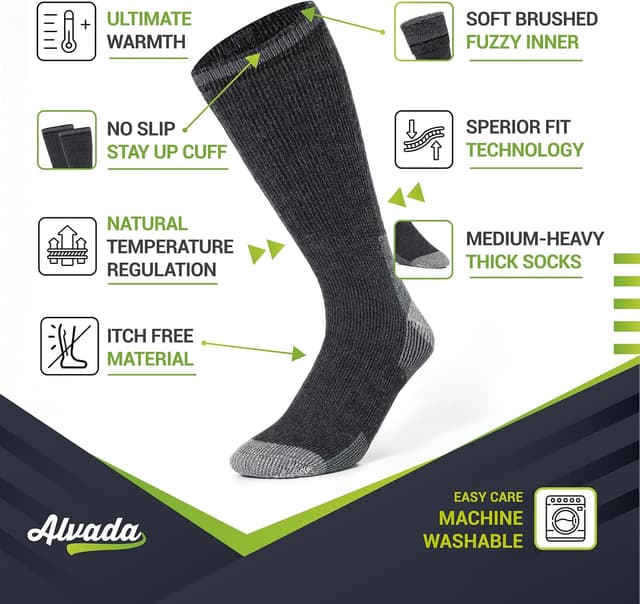 Thumbnail 1 de Alvada Warm Thermal Wool Socks Moisture-Wicking Cozy Socks