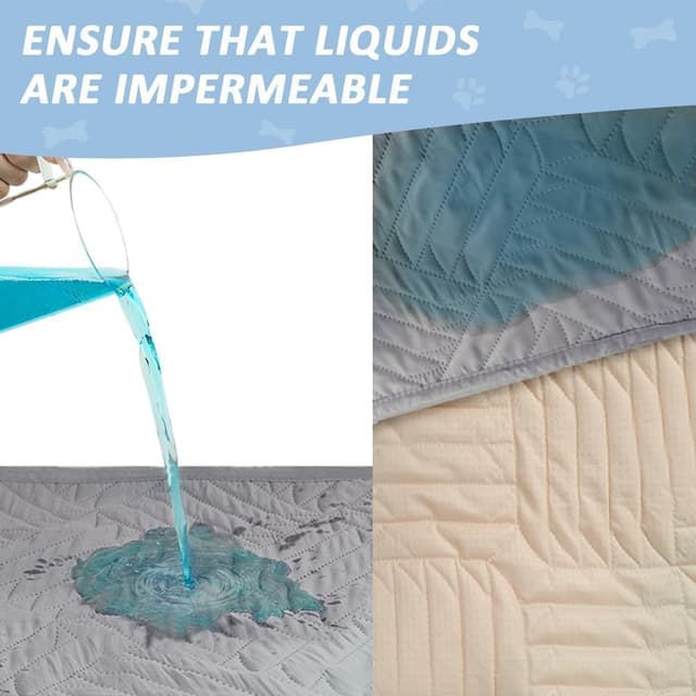 Detalle de DUJUIKE coprimaterasso impermeabile antiscivolo grigio chiaro, 2 pezzi (90x135 cm)