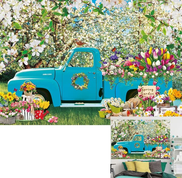 Detalle de 8x6FT Spring Flowers backdrop for parties