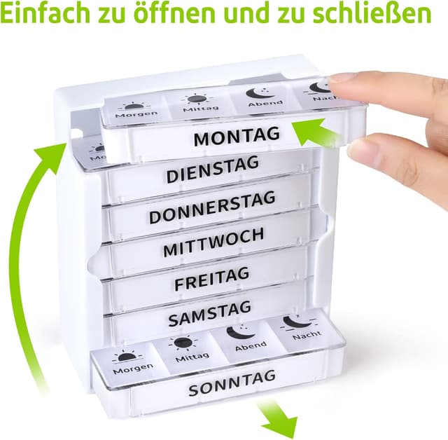 Detalle 2 de Opret Tablettenbox 7 Tage Medikamentenbox 💊