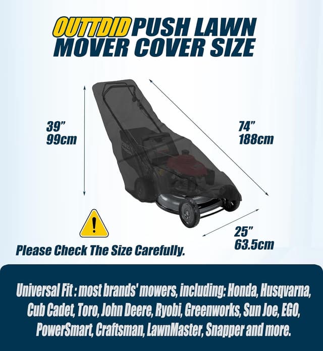 Detalle de OUTTDID Push Lawn Mower Cover 600D