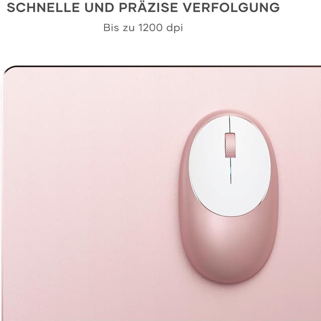 Detalle de SATECHI M1 kabellose Bluetooth-Computermaus (USB‑C wiederaufladbar) in Roségold