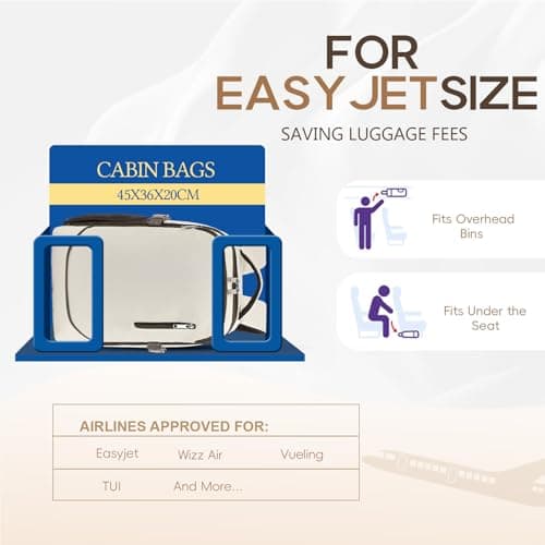 Detalle 2 de Yankony Mochila de viaje de cabina 45x36x20 (30 L) con bolsillo antirrobo, beige