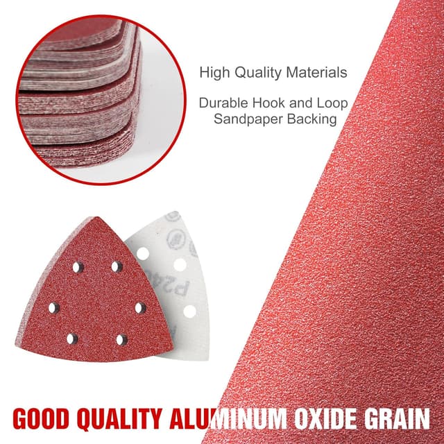 Detalle de KONGMING Schleifpapier Dreieckschleifer Klett, 6-Loch, 400er Körnung (120 Schleifblätter)