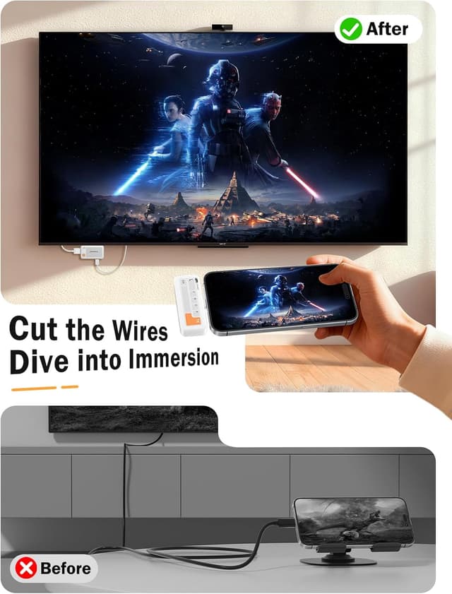 Detalle 2 de Lemorele Wireless USB C Transmitter 50M