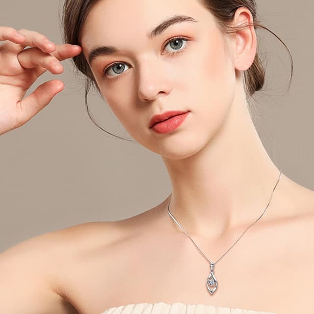 Detalle 2 de Zolkamery Schmuckset Silber 925 Damen: Twist-Halskette & Ohrringe mit Zirkonia