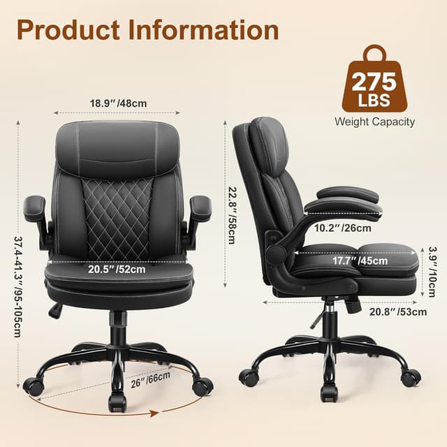 Detalle 2 de Heroset Leather Office Chair with Neckrest Pro
