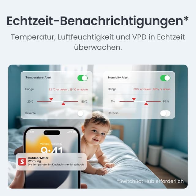 Thumbnail 3 de SwitchBot Thermometer Hygrometer 100 m 🌡