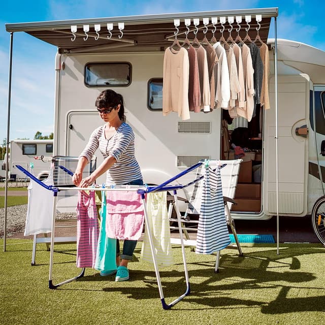 Detalle 2 de Homgaty Kederleiste Haken – 16er Set RV-Markisenhaken für Kederschiene (weiß/grau)