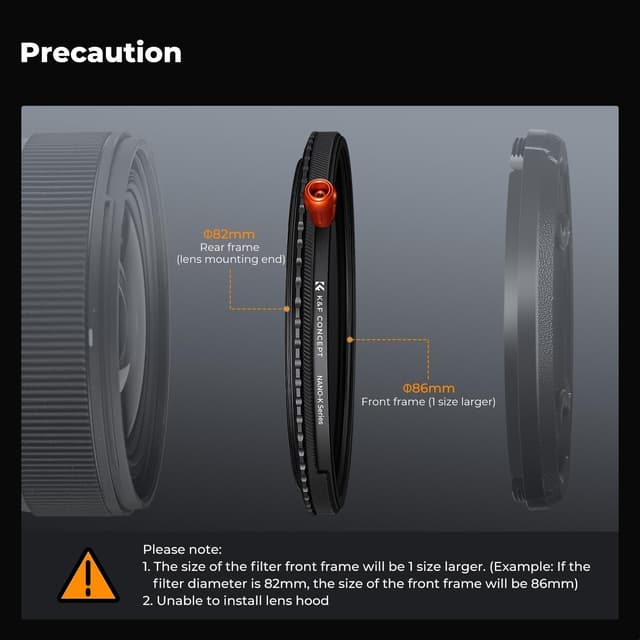 Thumbnail 6 de K&F CONCEPT 3-in-1 Variabler ND2–32 + CPL + Black Mist 1/4 Filter (95 mm) für Video & Porträts