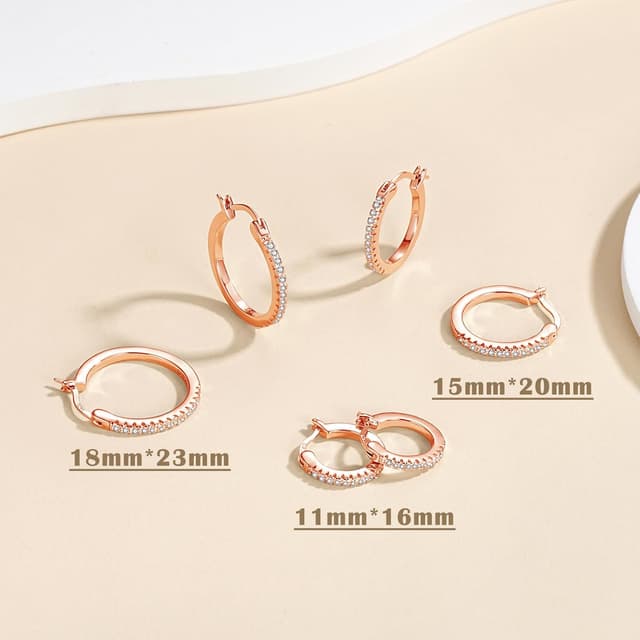 Detalle de Loutade Creolen Silber 925 Set für 3 Paare