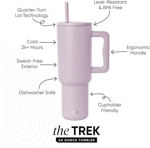 Thumbnail 2 de Simple Modern Trek Vaso Térmico 1180ml🥤 Acero Inoxidable Blush