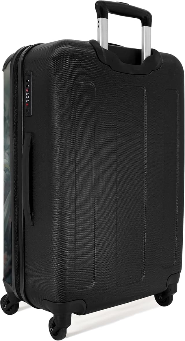 Detalle de NoBoringSuitcases.com Valigia grande con serratura TSA, trolley con ruote e guscio ABS (Panda Colorata - Rosso)