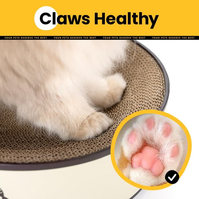 Detalle 2 de Conlun Oval Cat Scratching Board – 2-in-1 scratching & lounging bed with sealed base