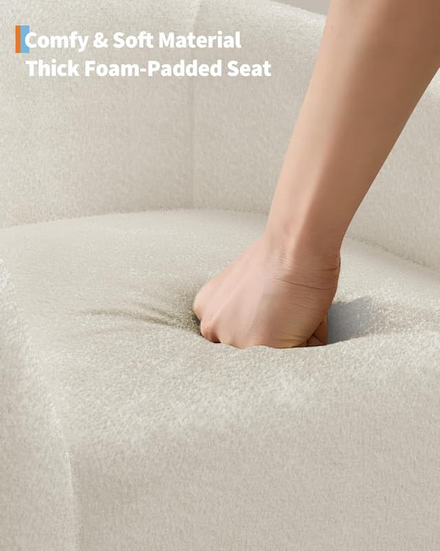 Thumbnail 4 de GarveeHome Accent Chair Boucle Barrel Round Armchair