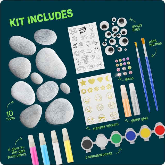 Detalle 2 de Dan&Darci Kids Rock Painting Kit 6-12 ๐จ