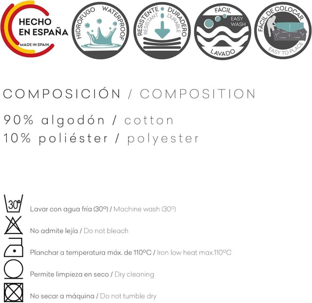 Thumbnail 5 de Eysa Genna Funda de sofá antimanchas Chaise Longue Beige