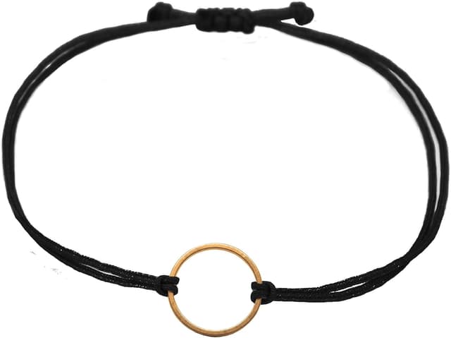 Detalle de Selfmade Jewelry Armband Damen Kreis – größenverstellbares Handgelenkband mit Makramee-Knoten (inkl. Geschenkverpackung)