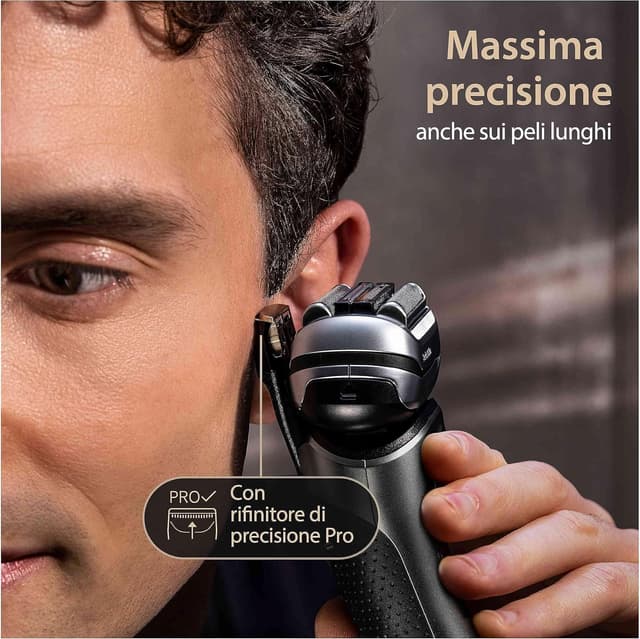 Detalle de Braun Series 9 PRO+ 9515S Grafite – rasoio elettrico per barba con regolabarba di precisione