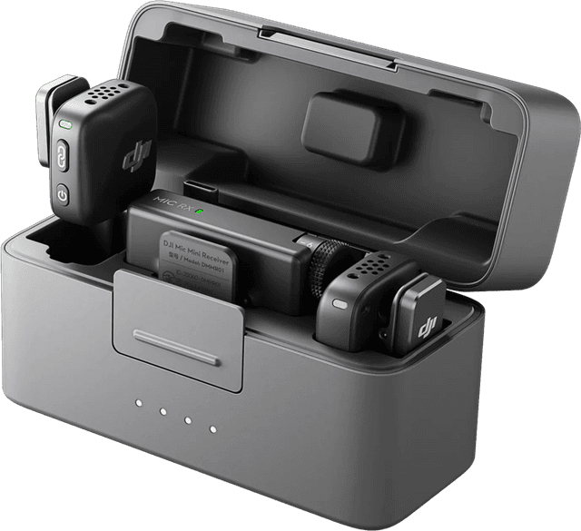 Detalle de DJI Mic Mini + Ladecase – Funkmikrofon-Set für Vlogs, TikTok & journalistische Aufnahmen