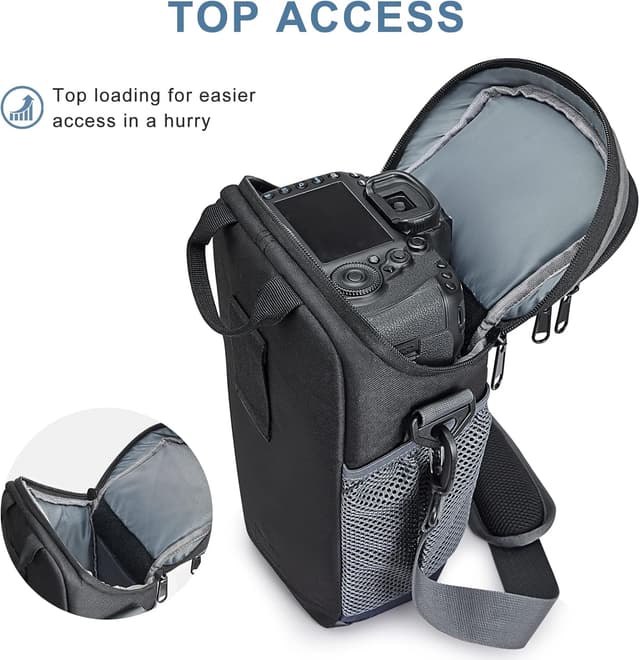 Detalle de S-ZONE sac étanche pour appareil photo DSLR/SLR avec poches et housse anti-intempéries